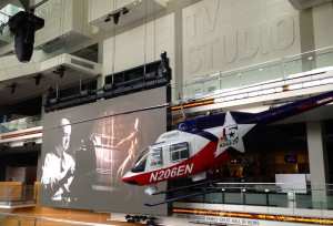 The atrium of the seven-story Newseum in Washington.